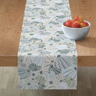 Table Runners: Sea Urchin Shells - Neutral Table Runner, 108X16, Blue