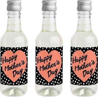 Big Dot Of Happiness Best Mom Ever - Mini Wine Bottle Label Stickers - Mother's Day Favor Gift 16 Ct