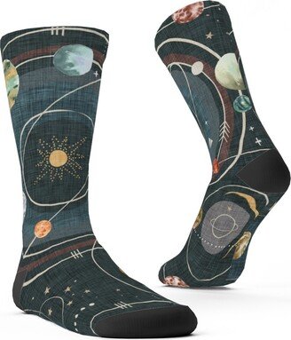 Socks: Space Map - Multicolor Custom Socks, Blue