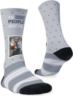 Socks: Favorite People Call Me Custom Socks, Gray