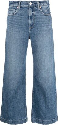 Wide leg denim cotton jeans