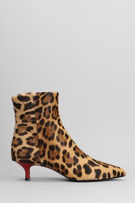 High Heels Ankle Boots In Animalier Pony Skin