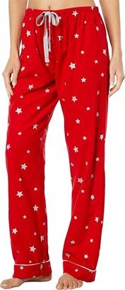 Flannel PJ Pants (Red Foil Stars) Women's Pajama