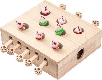 Robotime Interactive Whack-a-mole 8 Holes Cat Toy - Solid Wood - Indoor Playtime