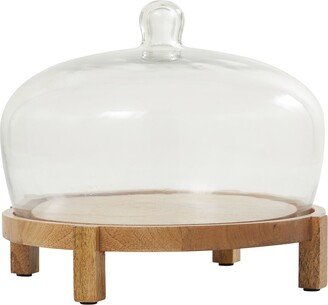 Peyton Lane Brown Mango Wood Elevated Cake Stand