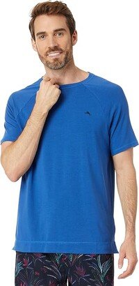 Knit Short Sleeve Top (Blue) Men's Pajama