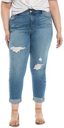 Distressed High Waist Boyfriend Jeans