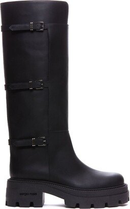 Buckle-Detailed Chunky-Sole Boots