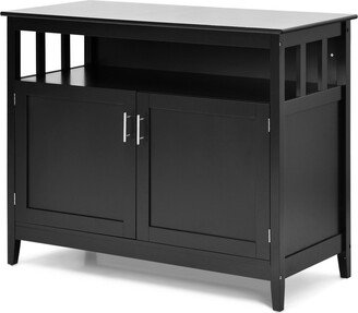 Modern Wooden Kitchen Storage Cabinet -Black - 44.9 x 20.1 x 35.8