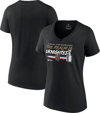 Women's Branded Black Vegas Golden Knights 2023 Stanley Cup Champions Hometown Dna V-Neck T-shirt
