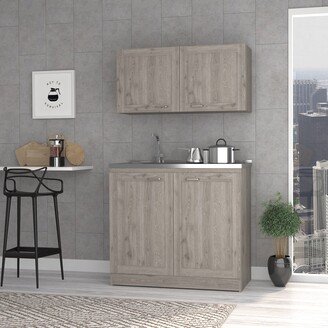 Kitchen 2-piece Rectangle Cabinet Set