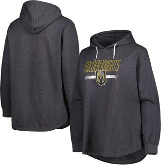 Women's Heather Charcoal Vegas Golden Knights Plus Size Fleece Pullover Hoodie