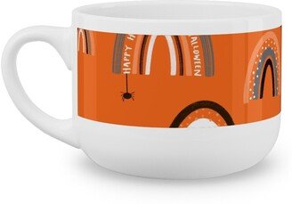 Mugs: Happy Halloween Rainbows - Orange Latte Mug, White, 25Oz, Orange