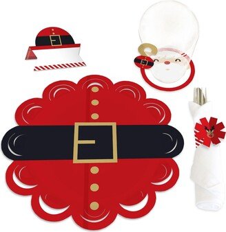 Big Dot Of Happiness Jolly Santa Claus Christmas Paper Charger & Table Decor Chargerific Kit for 8