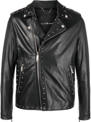 Spiked-Stud Lambskin Jacket