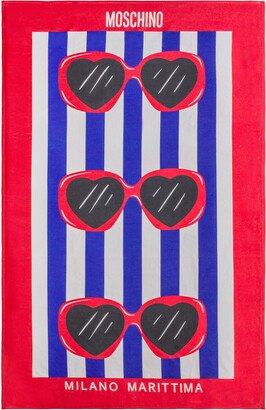 Heart Sunglasses Beach Towel