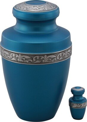 Teal Blue Avalon Cremation Urn With Bonus Keepsake - Overstock Deal