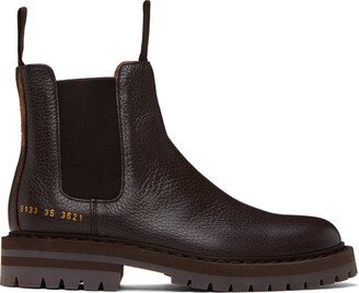 Brown Stamped Chelsea Boots