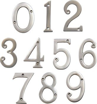 Modern Curvy 4 Inch Brass House Number For Address Plaque, Mailbox, & Metal Signage - No-Br2271-100 From Rch Hardware