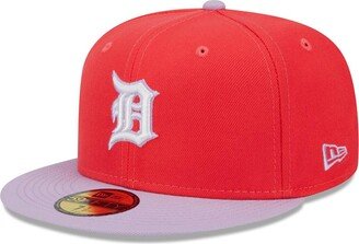 Men's Red, Lavender Detroit Tigers Spring Color Two-Tone 59FIFTY Fitted Hat - Red, Lavender