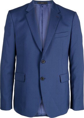 Single-Breasted Wool Blazer-BR