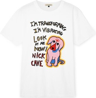 Plinth Vibrating Dog T-Shirt By Cave Things