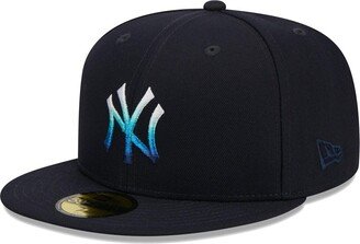 Men's Navy New York Yankees Metallic Gradient 59FIFTY Fitted Hat