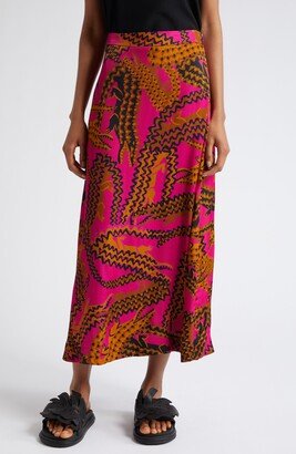 Croco Print Midi Skirt