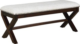 OSP Home Furnishings Monte Carlo Bench with Antique Bronze Nailhead Trim