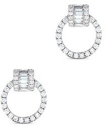 Diamond Door-Knocker Earrings in 14K White Gold, 0.65 ct. t.w. - 100% Exclusive