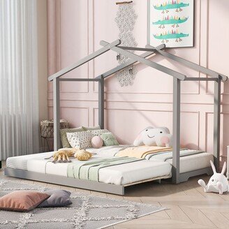 Nestfair House Platform Bed with Trundle