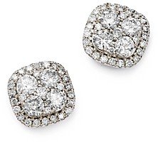 Diamond Cluster Stud Earrings in 14K White Gold, 1.0 ct. t.w. - 100% Exclusive