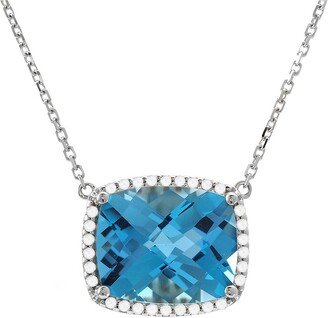 Gemstones 14K 6.62 Ct. Tw. Diamond & Blue Topaz Necklace