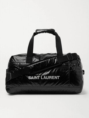 Logo-Print Glossed-Nylon Duffle Bag