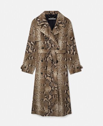 Python Print Belted Trench Coat