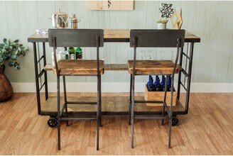 Napa East Vino Vintage Cart 64 Wide Bar Table with 2 Shelves