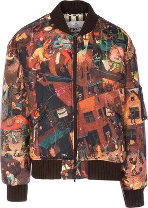 Graphic Printed Bomber Jacket