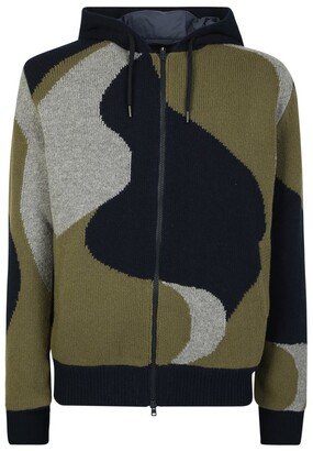 Intarsia-Knitted Zipped Bomber Jacket