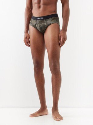 Floral-print Cotton-blend Briefs