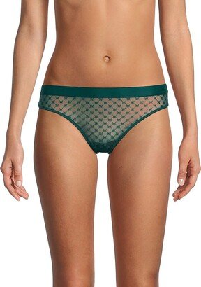 Patterned Sheer Bikini Briefs