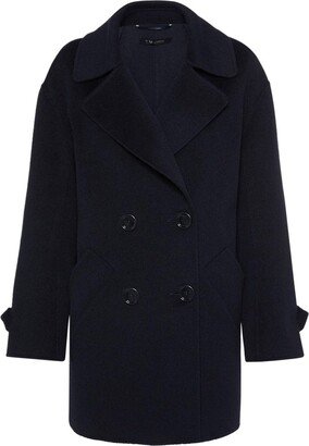 Wool Double-Breasted Long-Sleeved Coat