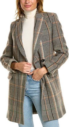 Marco Check Wool-Blend Coat