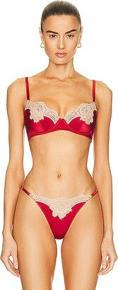 James Lace Lined Demi Bra in Red