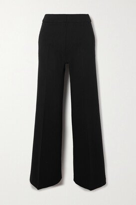 Perfect Stretch-ponte Wide-leg Pants - Black