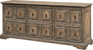 Treasure Trove Accents Dennis Antique Insipired 3 Door Storage Credenza/Sideboard Weathered Brown - Treasure Trove