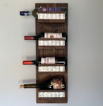 Farmhouse Wine Rack No. 402 - Vertical Tier Wall Holder Display Shelf- Country Decor- Decor