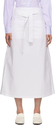 White Tie-Waist Maxi Skirt