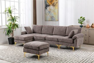 GEROJO L-Shaped Sectional Modular Sofa Sets with Ottoman and Pillows