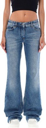 Logo Patch Flared Jeans-AO