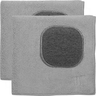 2pk Microfiber Dish Cloths with Scrubber - MU Kitchen